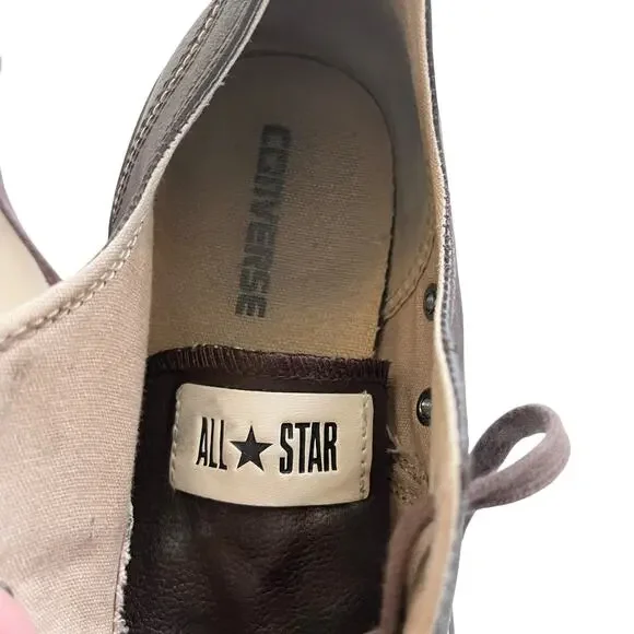 Converse Unisex Brown Leather Lace Up Low Top Sneaker Men’s 10, Women’s 12 - Picture 7 of 8